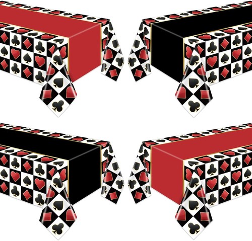 Pcs casino tablecloths - 4, red