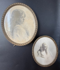 Antique Brass Oval Picture