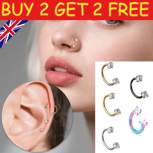Horseshoe nose rings studs - nose,