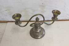 Vintage Silver Plated 2 Branch / Arm Candelabra  10.25"x 4" dia x 5.5" high