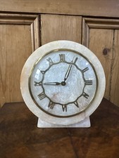 Circa 1930S Art Deco Marble Metamec Mantle Mechanical Clock