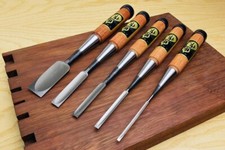 Fujikawa Umeki Nomi Japanese Dovetail Chisel set of 5