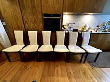 Vintage Skovby SM64 Cream Upholstered Rosewood Dining Chairs