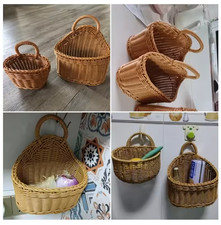 Wall Hanging Storage Basket Weaving Storage Fruit Vegetables Container Basket 