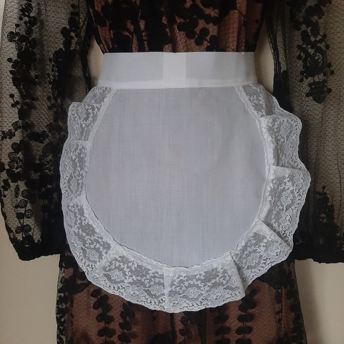 White cotton lace - , apron