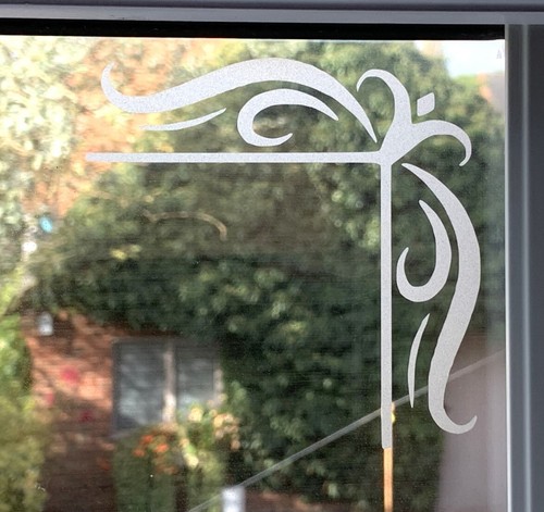 Etched glass vinyl corner - glass,
