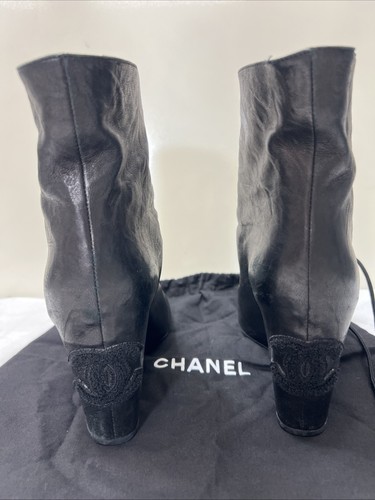 Chanel boots open - toe, wedge