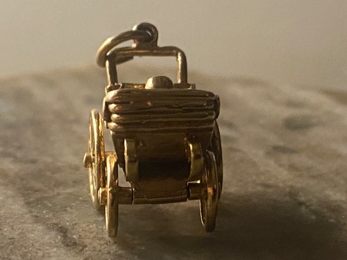 Vintage 9ct gold baby pram - vintage,