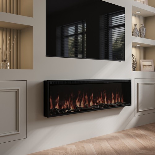 Black slimline inset electric - black,