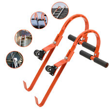 2Pcs Ladder Roof Hook with Wheel Steel Ladder Stabilizer Holder 500 lbs Bearing