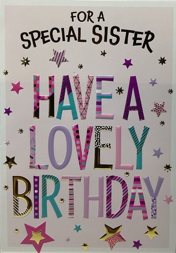 Sister birthday card stars - birthday,