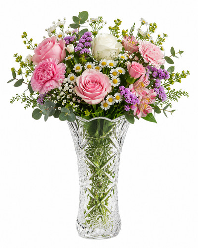 Clear heavy glass flower vase - clear,