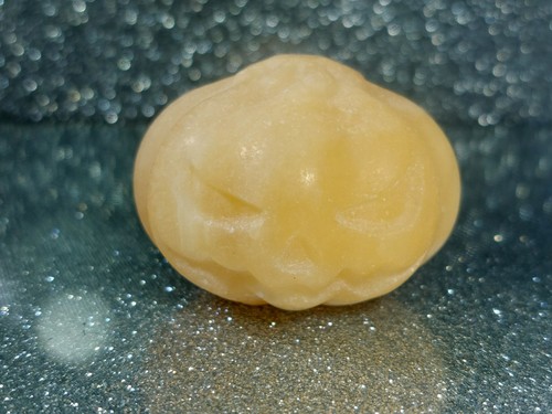 Honey calcite pumpkin carving - calcite,