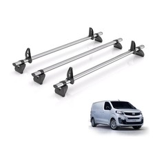 Fiat Scudo Roof Rack Fits 2022+ Vans 3x Bars + Loadstops Rhino Kammbar Fleet