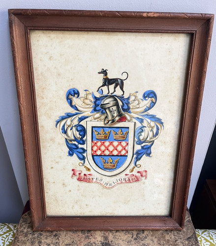 Antique framed hand - hand, painted
