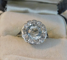 Diamond Aquamarine 14K White