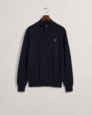 Authentic Gant Classic Quarter Zip Neck Jumper In Black