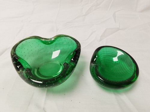 Pair vintage murano green - vintage,