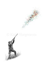 'The Wildflower' - Clay Pigeon Shooting Shotgun Art Framed A4 Picture / Print 