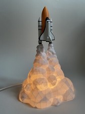 NASA Space Shuttle Lamp 3D Printed Night Light | Warm LED | 22cm Rocket Decor