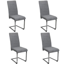 4  Velvet Dining Chairs Chrome