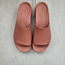 Crocs Brooklyn Slide Terracotta Red Platform Mule Sandals in UK Size 6.
