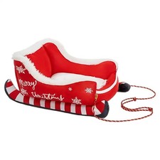 Christmas Sleigh Dog Bed, Sleigh Dog Bed, Christmas Dog Festive Plush Dog Bed