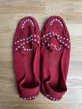 Zara Red Studded Suede Flat