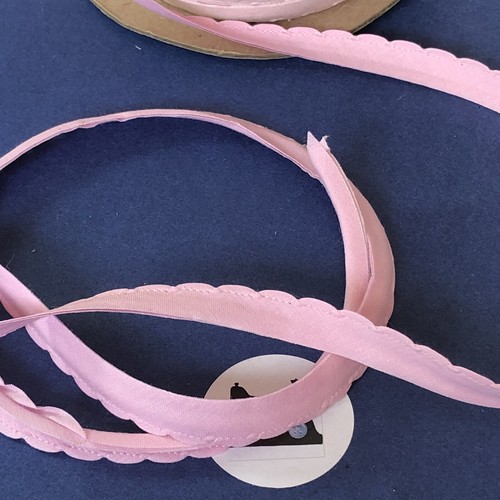 12mm pink cotton - pink, picot