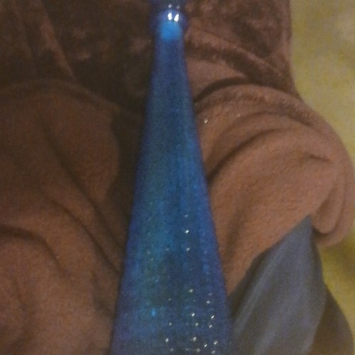 Tall blue glass decorative - blue,