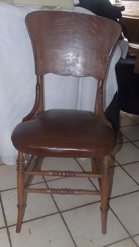 Quartersawn oak desk chair - desk,