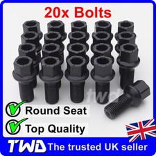 20x BLACK ALLOY WHEEL BOLTS -