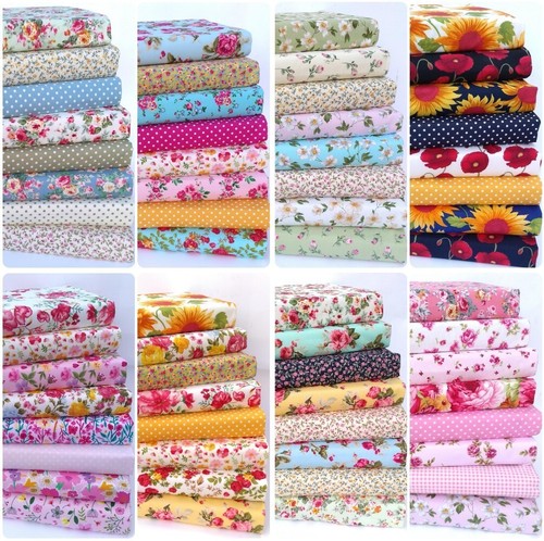 Cotton floral fabric bundles - cotton,