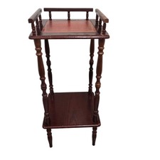 Vintage Mahogany WhatNot Red Leather Inlay Height 70cm