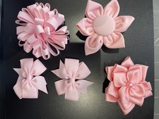 New Pink Juvenile Ballroom Latin Dance Hair Piece Set