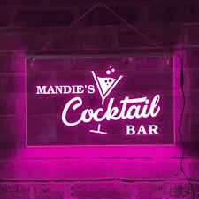 Cocktail Bar LED Neon Sign Personalised Light Up Home Gin Pub Man Cave Sign