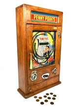 Antique 1950s Oliver Whales Penny Points Arcade Coin Operated Machine Working