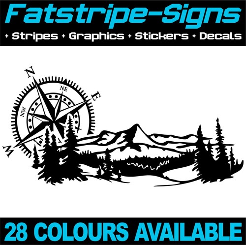 Compass mountains stickers - compass,