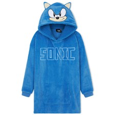 Sonic The Hedgehog Kids Boys 3D Oversize Poncho Pocket Long Sleeved Blanket
