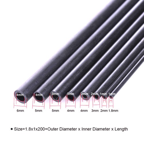 Carbon fiber tube 8mm - fiber, 1.8mm~6mm