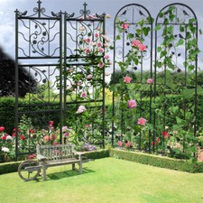 2x Garden Trellis Metal Plant Support Thick Tube Climbing Trellises Frame Gothic