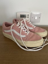 Ladies Pink VANS Suede Lace Up Sneakers Trainers - Size 3UK