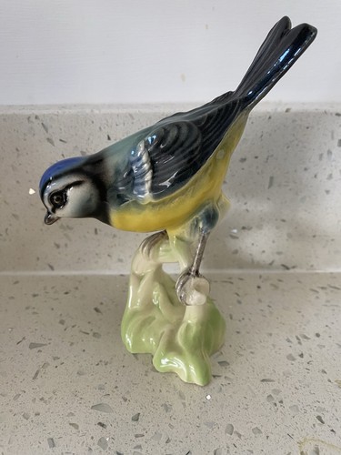Vintage porcelein blue tit - vintage,