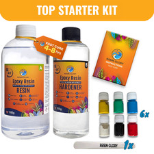 Best Epoxy Resin 750g Fast Cure  2:1 in 4-8 Hours Craft Mould Casting Clear Art