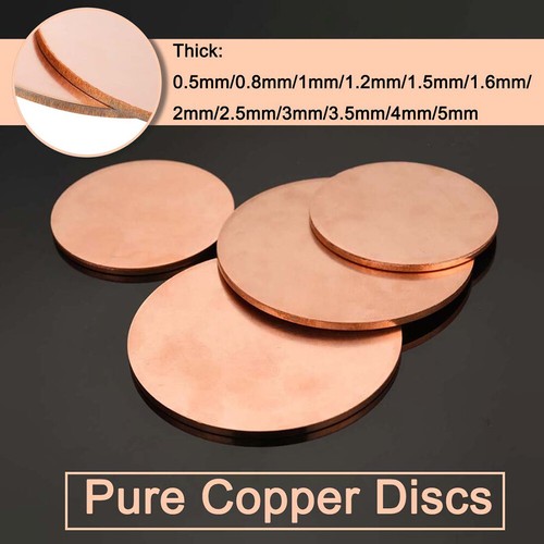 Solid pure copper - disc, blanks
