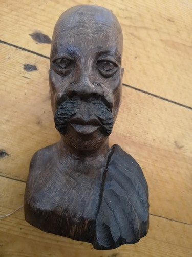 African wooden head tall - head, 8”