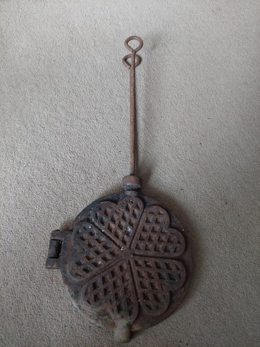 Antique french cast iron long - iron,