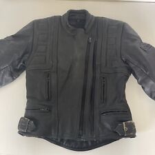 Women’s Leather BELSTAFF Biker Jacket UK 12 Black Vintage