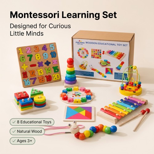 Montessori inspired wooden toy - wooden,