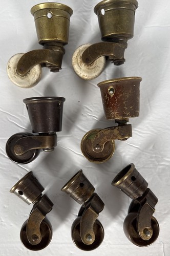 Antique round cup casters - 7,